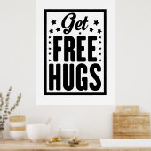 Hug Day - Fun Retro Adverteren Poster (Keuken)