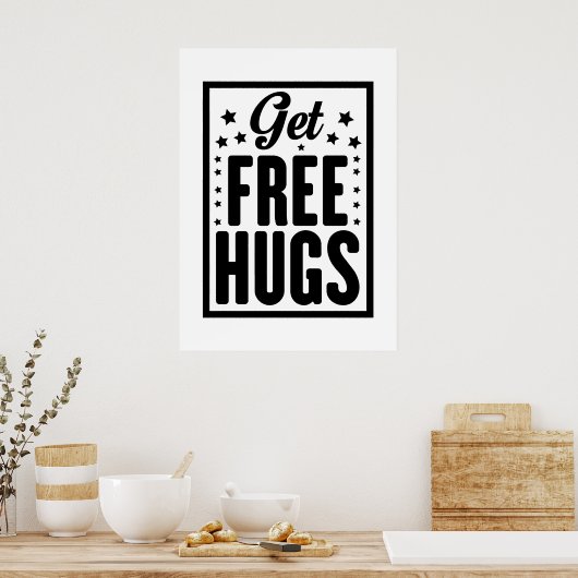 Hug Day - Fun Retro Adverteren Poster (Keuken)