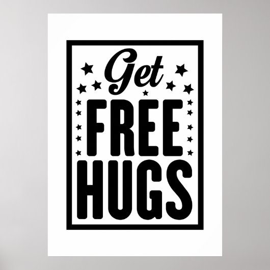 Hug Day - Fun Retro Adverteren Poster (Voorkant)