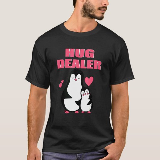 Hug Dealer Leuke Pinguin Muziekfestival Gratis Hug T-shirt (Voorkant)