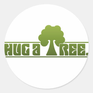 Hug een boom ronde sticker