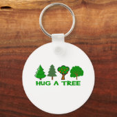 Hug een boom sleutelhanger (Voorkant)