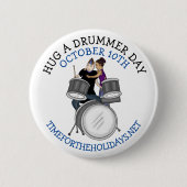 Hug een drummer Dag | 10 oktober Ronde Button 5,7 Cm (Voorkant)