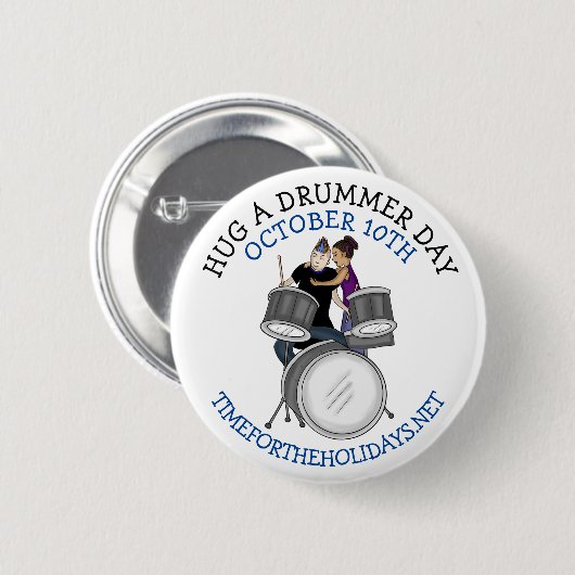 Hug een drummer Dag | 10 oktober Ronde Button 5,7 Cm (Voorkant /achterkant)