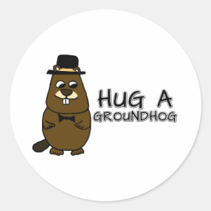 Hug een grondhoed ronde sticker