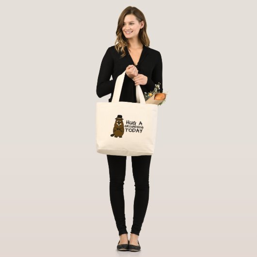 Hug een grondhoede vandaag grote tote bag (Voorkant (model))