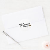 Hug een grondhoede vandaag ronde sticker (Envelop)
