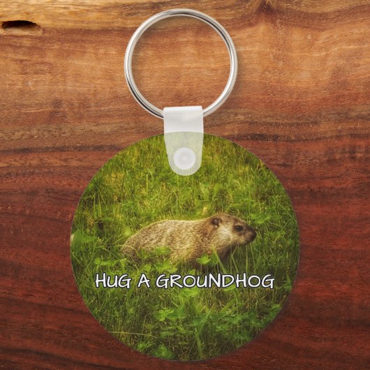 Hug een grondhog sleutelhanger (Voorkant)