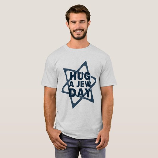 Hug een joodse dag t-shirt (Voorkant volledig)