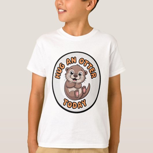 Hug een otter vandaag t-shirt (Voorkant)
