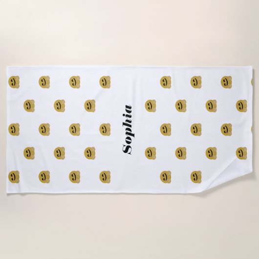 "Hug Emoji" gepersonaliseerd Strandlaken (Voorkant)