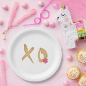 Hug en kus lippen XO papieren borden Bordje (Feest)
