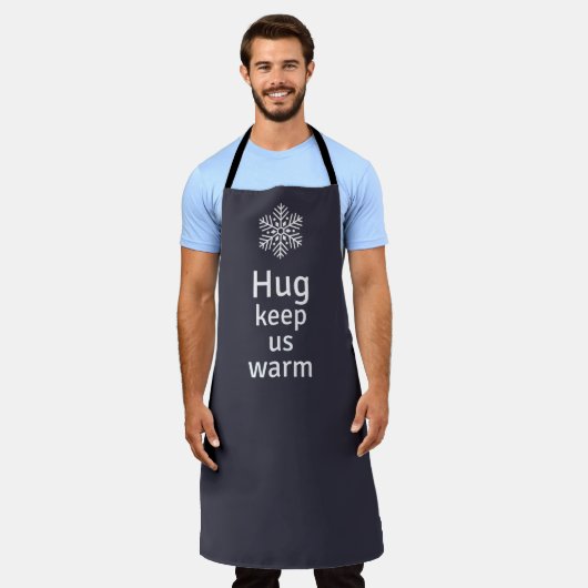 Hug houdt ons warm apron schort (Gedragen)