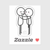 Hug - Hugging Stickfigures Sticker (Vel)