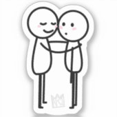 Hug - Hugging Stickfigures Sticker (Voorkant)