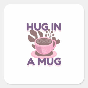 Hug in een Mok Vierkante Sticker