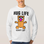 HUG LIFE grappige Cat T-shirts, Gibby Cat T-shirt (Voorkant)