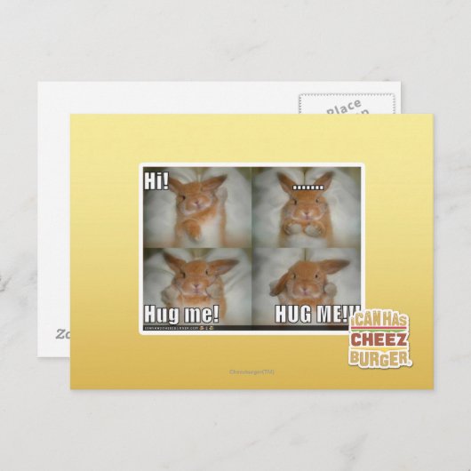 Hug me briefkaart (Voorkant / Achterkant)