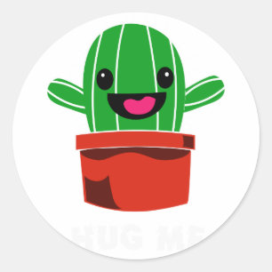 Hug Me - Cactus Ronde Sticker
