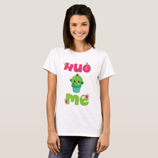 Hug Me cactus T-shirt (Voorkant volledig)