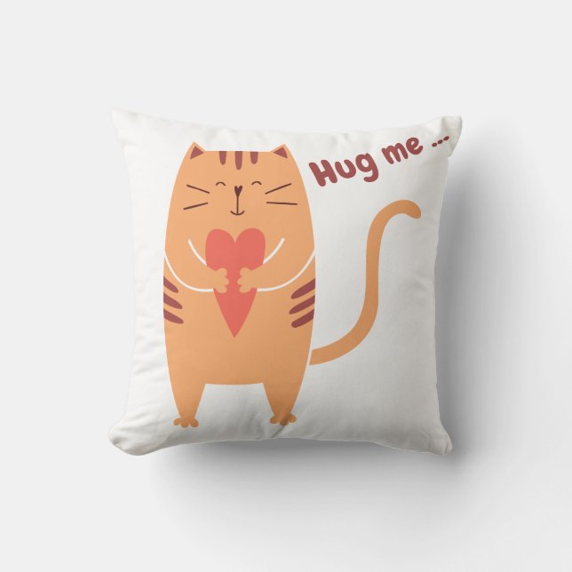 Hug me Cat Funny Kussen (Voorkant)