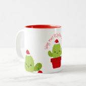 Hug me dat het Kerstmis is, Cactus Tweekleurige Koffiemok (Voorkant links)