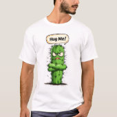 Hug Me Funny Angry Cactus T-shirt (Voorkant)