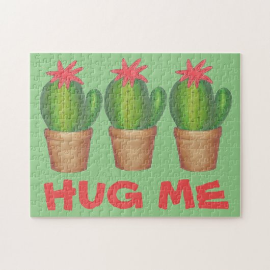 Hug me Green Cactus Cacti Cactuses Potlood Plant Legpuzzel (Horizontaal)