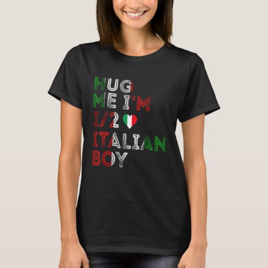 Hug Me I'm 12 Half Italian Funny American Italian  T-shirt (Voorkant)