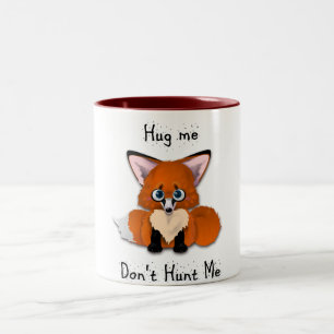 "Hug me, jaag niet op me" Baby Fox Tweekleurige Koffiemok