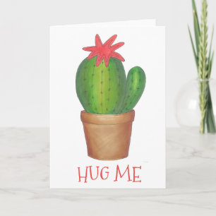 Hug me Prickly Succulent Cactus Potted Plant Funny Feestdagen Kaart