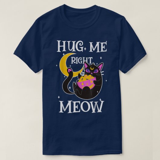 Hug me right Meow Funny Halloween 504 4662 T-shirt (Design voorkant)