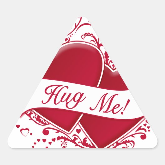 Hug me! Rode harten Sticker (Voorkant)