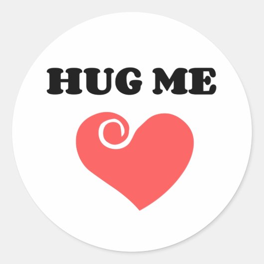 HUG ME RONDE STICKER (Voorkant)