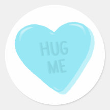"Hug me" Snoep Conversation Heart Sticker