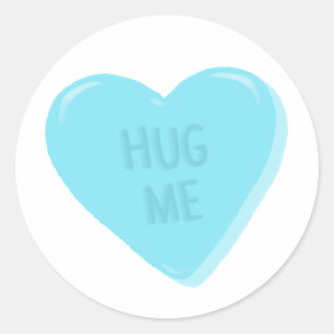 "Hug me" Snoep Discussie hartsticker Ronde Sticker