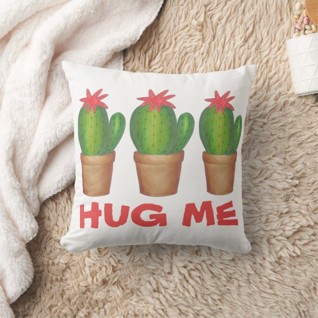 HUG ME stekelige groene cactus cactussen bloempot Kussen (Deken)