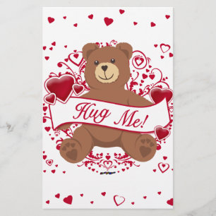 Hug me! Valentijnsdag Teddy Bear Briefpapier
