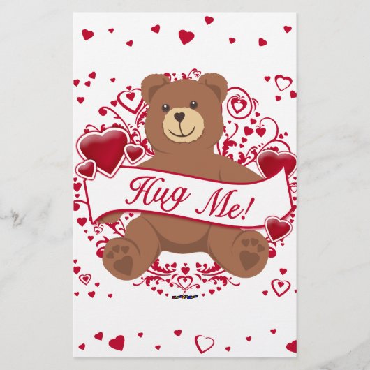 Hug me! Valentijnsdag Teddy Bear Briefpapier (Voorkant)