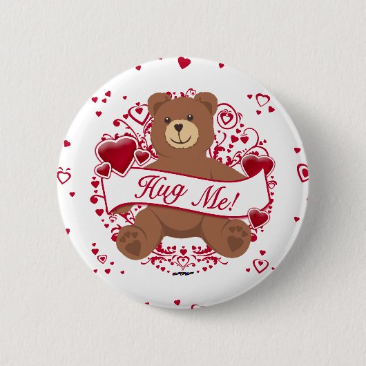 Hug me! Valentijnsdag Teddy Bear Ronde Button 5,7 Cm (Voorkant)