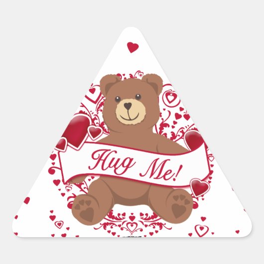 Hug me! Valentijnsdag Teddy Bear Sticker (Voorkant)