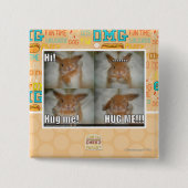 Hug me vierkante button 5,1 cm (Voorkant)