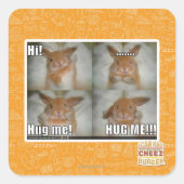 Hug me vierkante sticker (Voorkant)