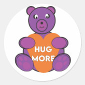 Hug more Teddy Bear Ronde Sticker (Voorkant)