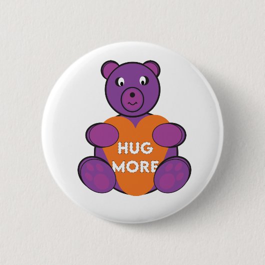 Hug More Teddy Ronde Button 5,7 Cm (Voorkant)
