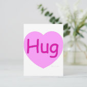 Hug Pink Heart Briefkaart (Staand voorkant)
