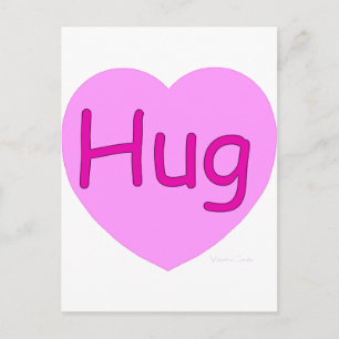 Hug Pink Heart Briefkaart