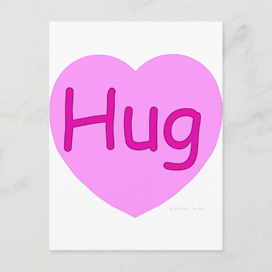 Hug Pink Heart Briefkaart (Voorkant)