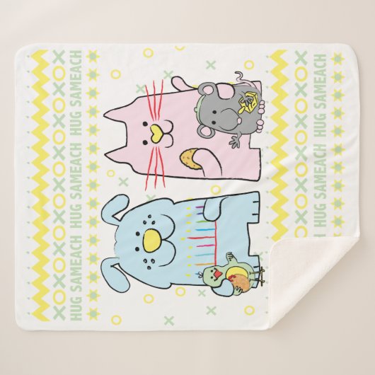 Hug Sameach Sherpa Hanukkah Blanket/medium Deken (Voorkant (horizontaal))