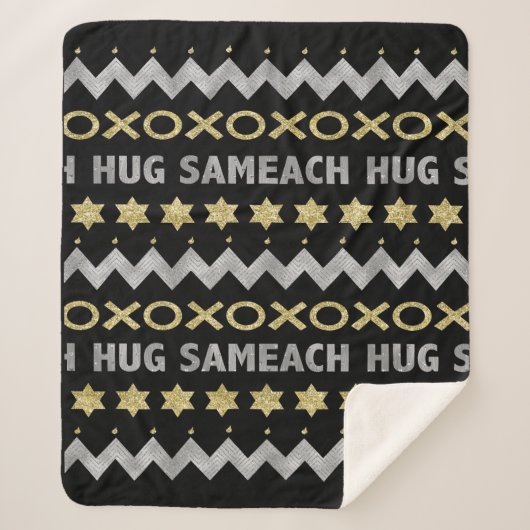 Hug Sameach Sherpa Hanukkah Blanket/medium Deken (Voorkant)